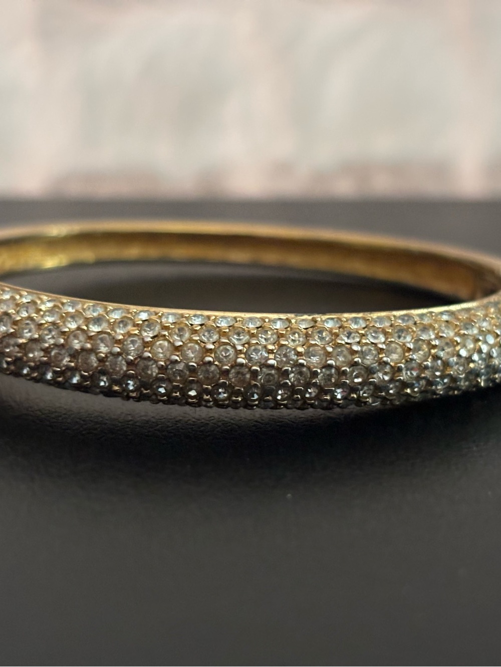 Pavé Crystal Gold Bangle Bracelet - Sparkling Gold Finish